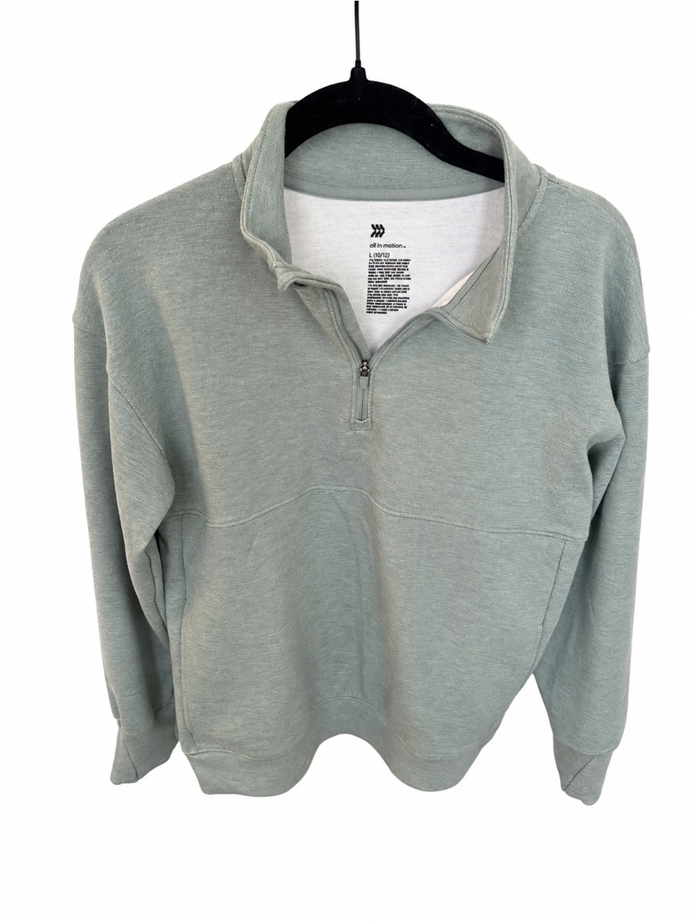 all in motion Sage Green Quarter-Zip Pullover